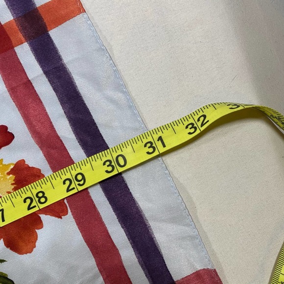 Lauren Ralph Lauren Silk Tie Neck Scarf 31” x 31” Floral Red Purple Yellow - Picture 5 of 6